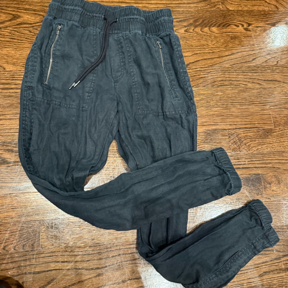 Athleta Black Linen Joggers